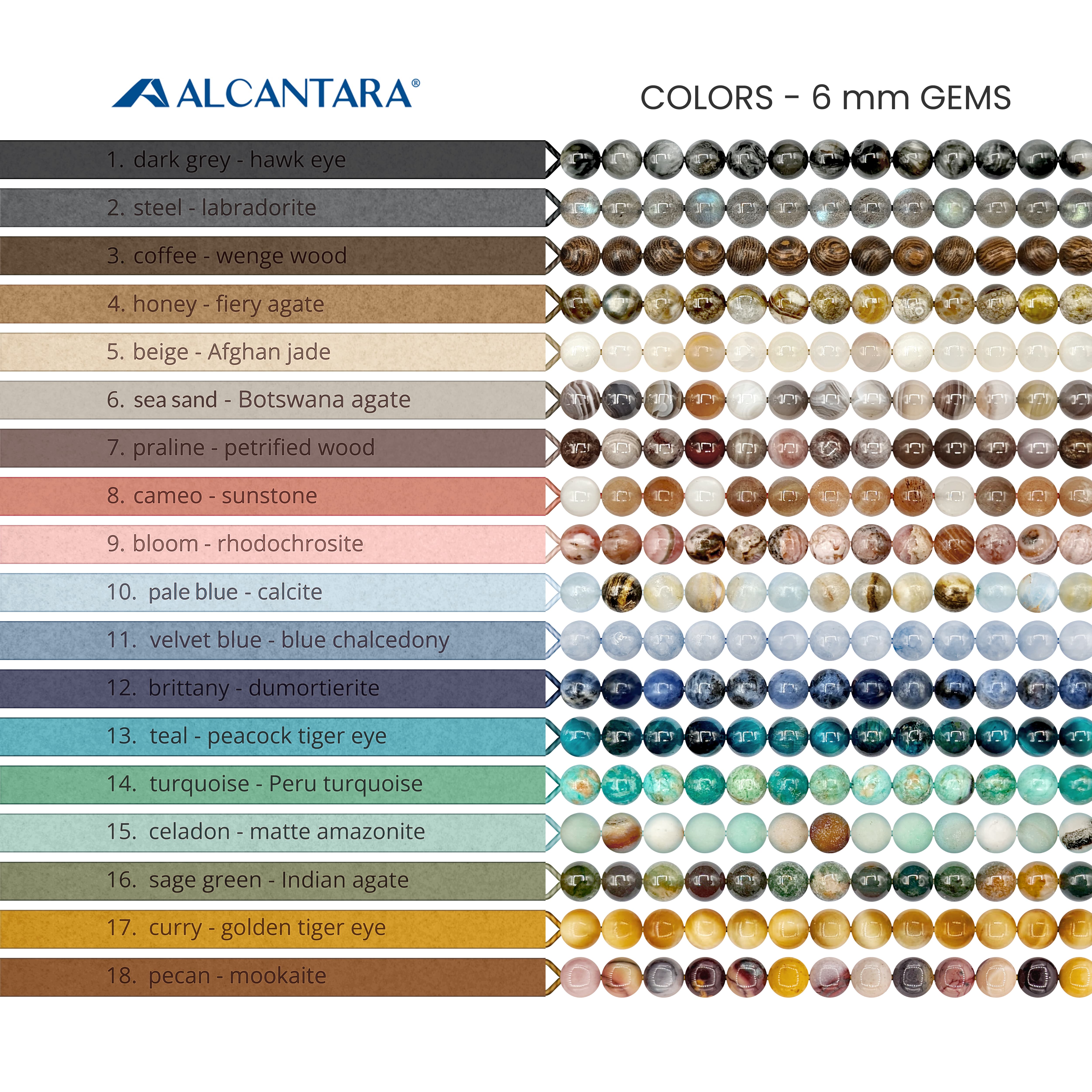 Custom Engraved Vegan Suede Wrap Bracelet with 6 mm Gemstones, 7 mm / 0.28"