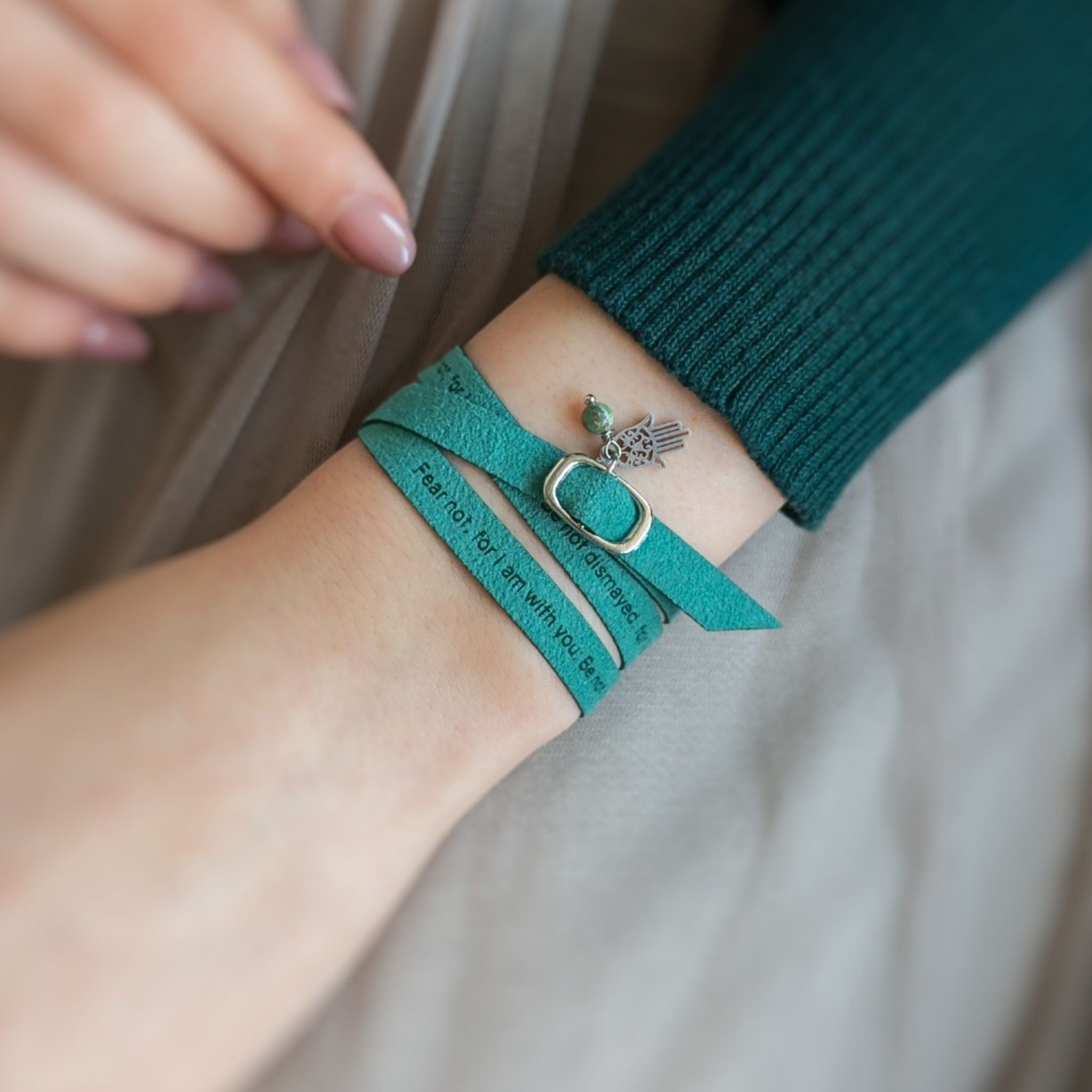 Delicate Custom Engraved Wrap Bracelet with a Clasp, 7 mm / 0.28