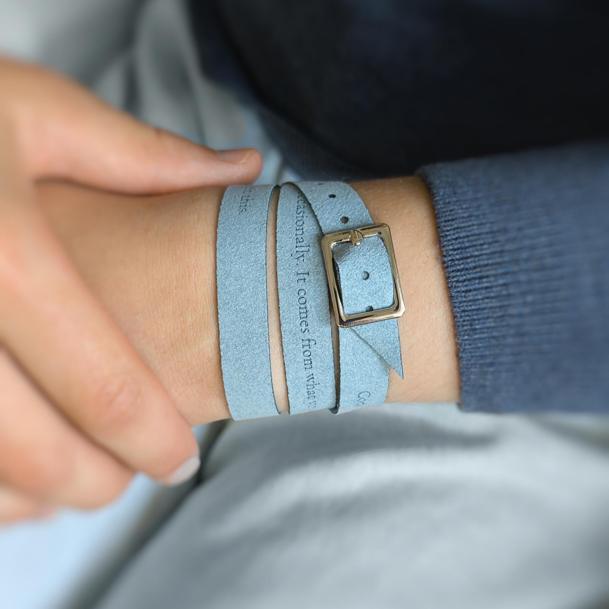 Bold Custom Engraved Bracelet with a Buckle, 12 mm / 0.47