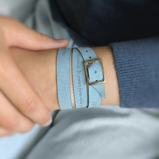 Bold Custom Engraved Bracelet with a Buckle, 12 mm / 0.47"