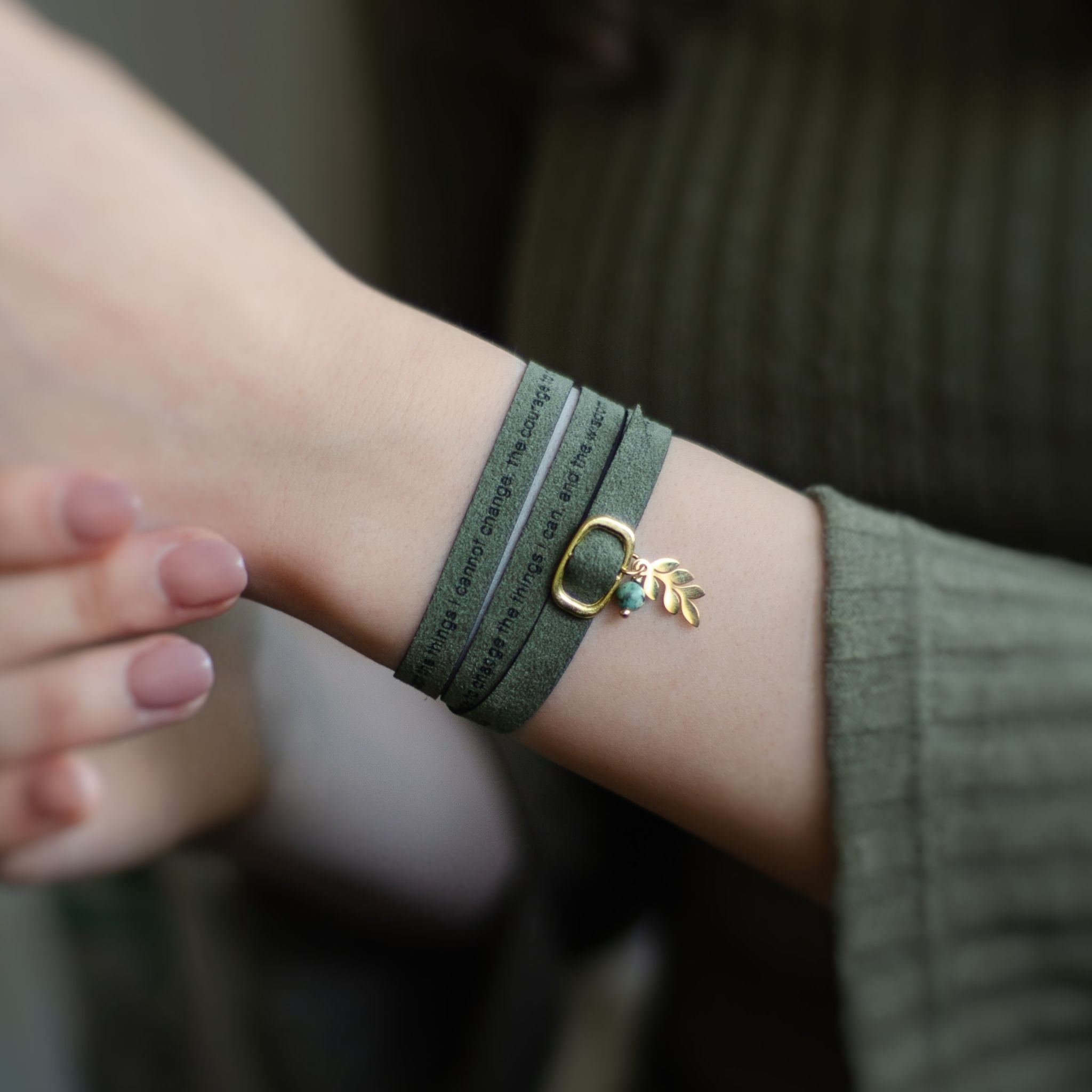Delicate Custom Engraved Wrap Bracelet with a Clasp, 7 mm / 0.28