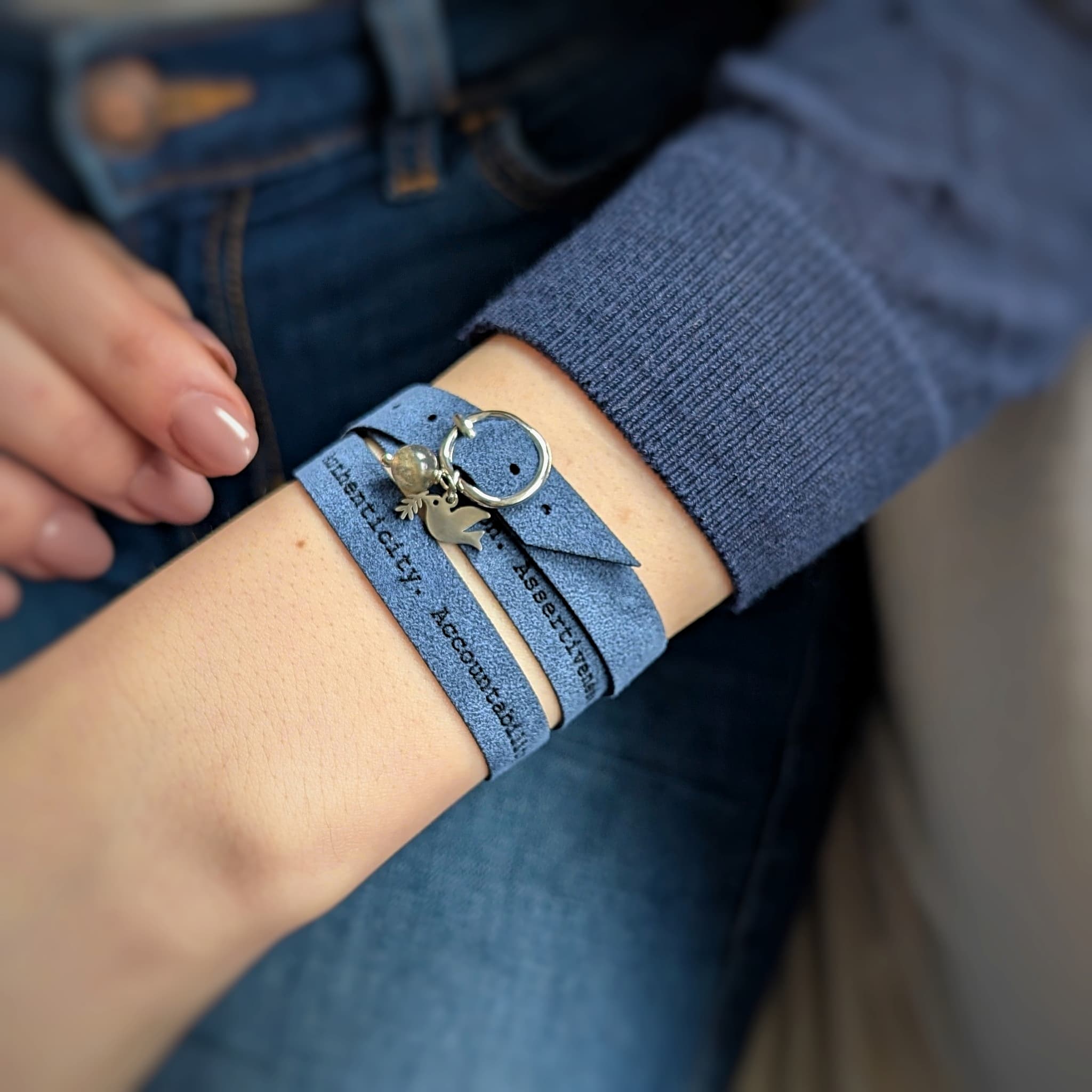 Elegant Custom Engraved Wrap Bracelet with a Clasp, 10 mm / 0.4