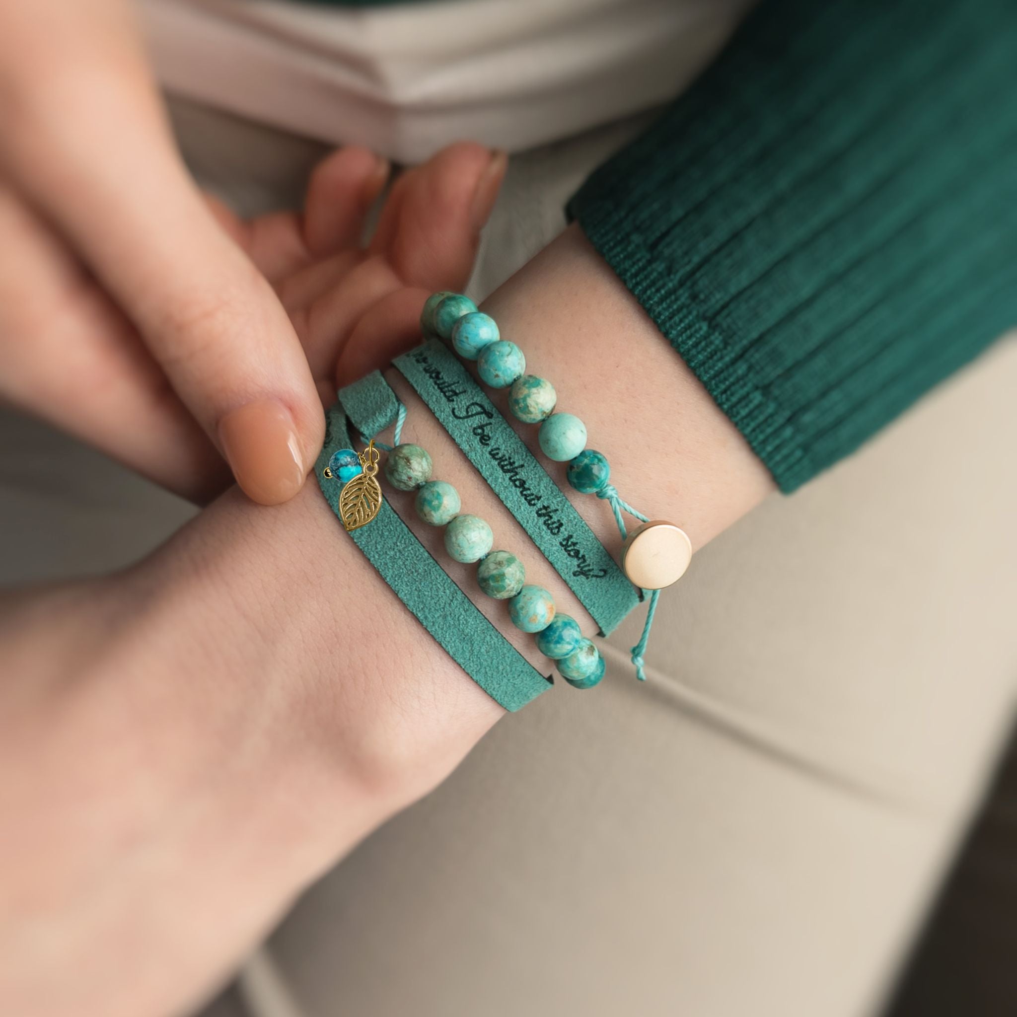 Dainty Custom Engraved Bracelet with 6 mm Gemstone Beads, 7 mm / 0.28
