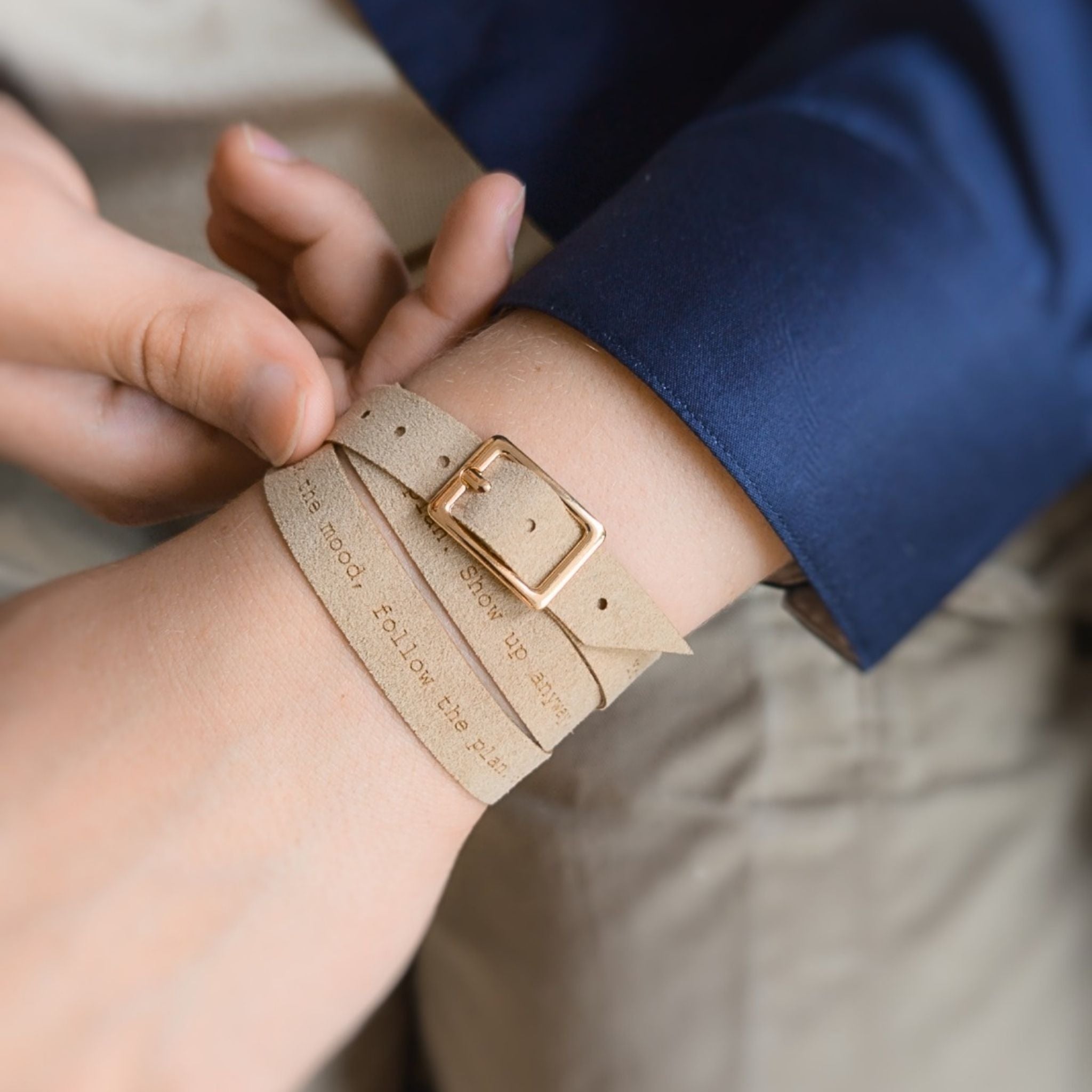 Bold Custom Engraved Bracelet with a Buckle, 12 mm / 0.47