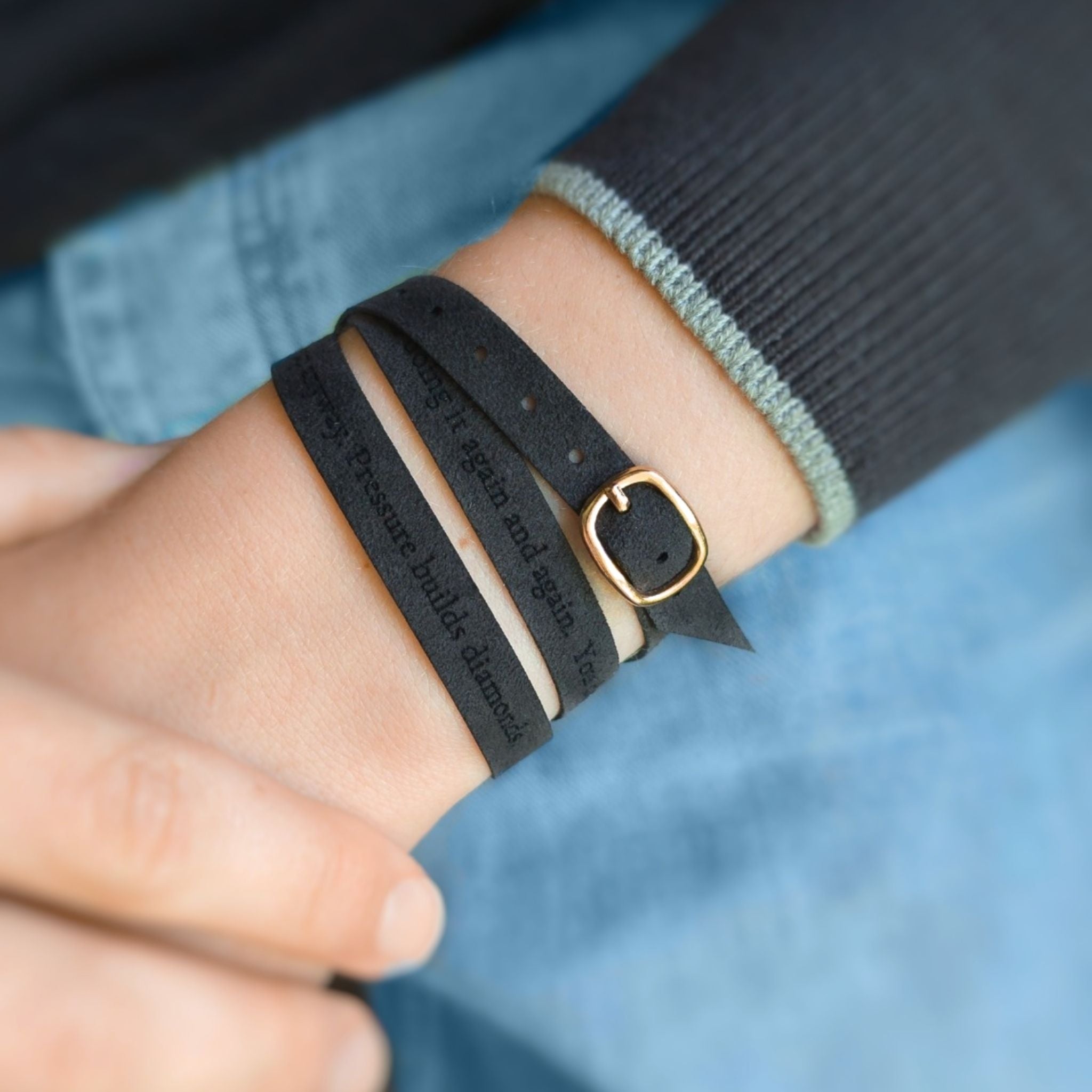 Sleek Custom Engraved Bracelet with a Buckle, 9 mm / 0.35