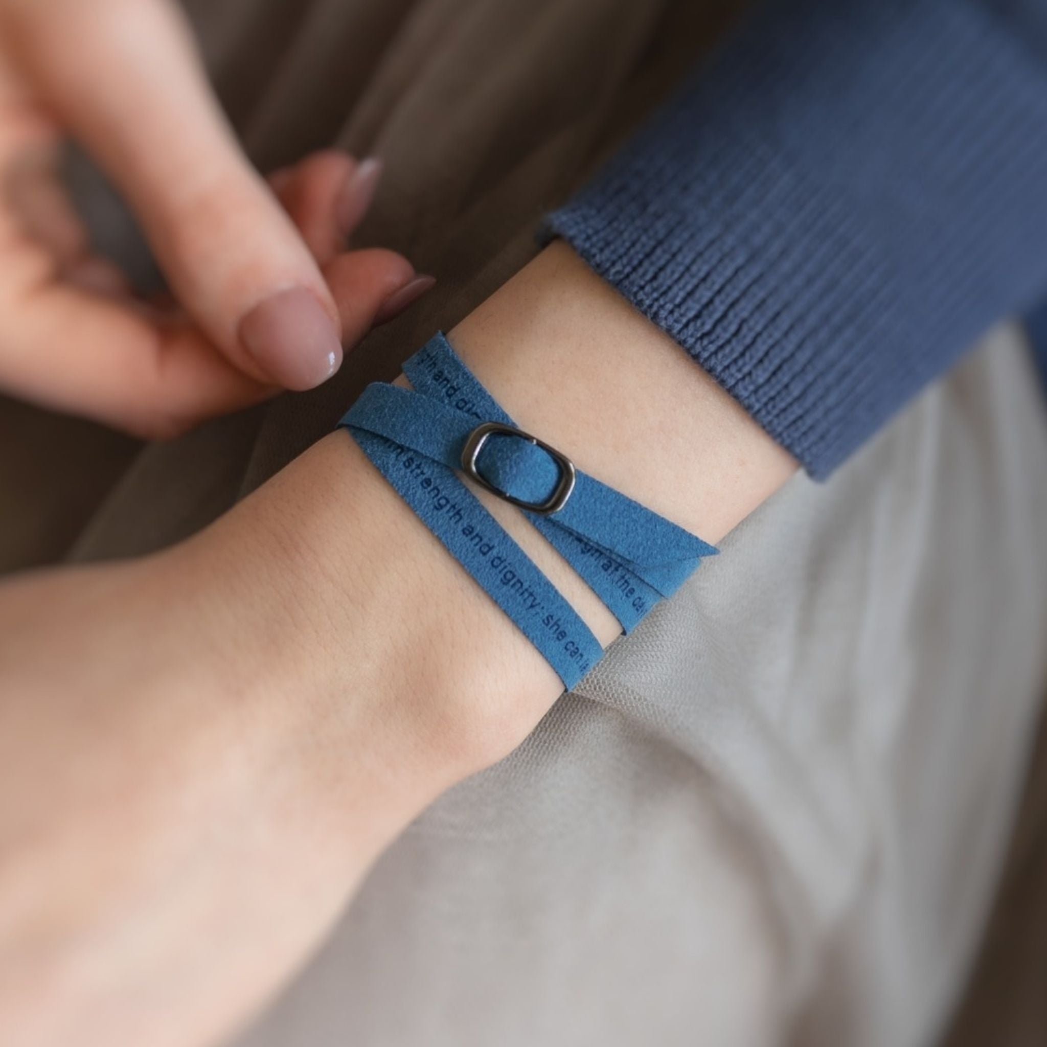 Delicate Custom Engraved Wrap Bracelet with a Clasp, 7 mm / 0.28