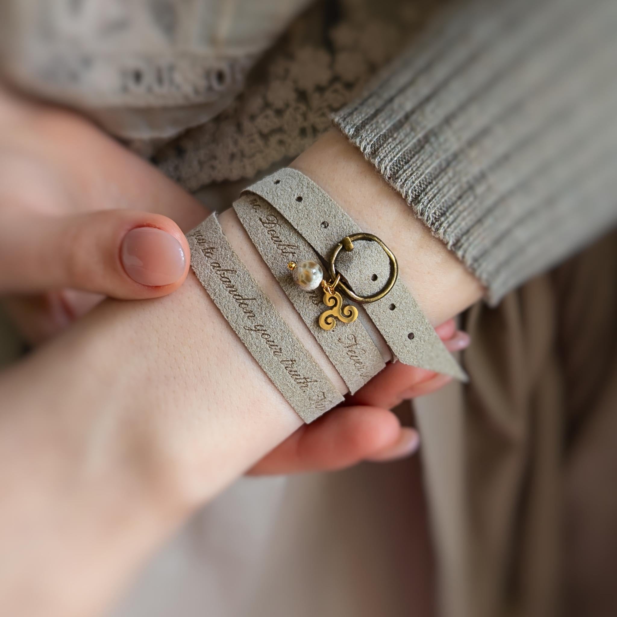 Elegant Custom Engraved Wrap Bracelet with a Clasp, 10 mm / 0.4