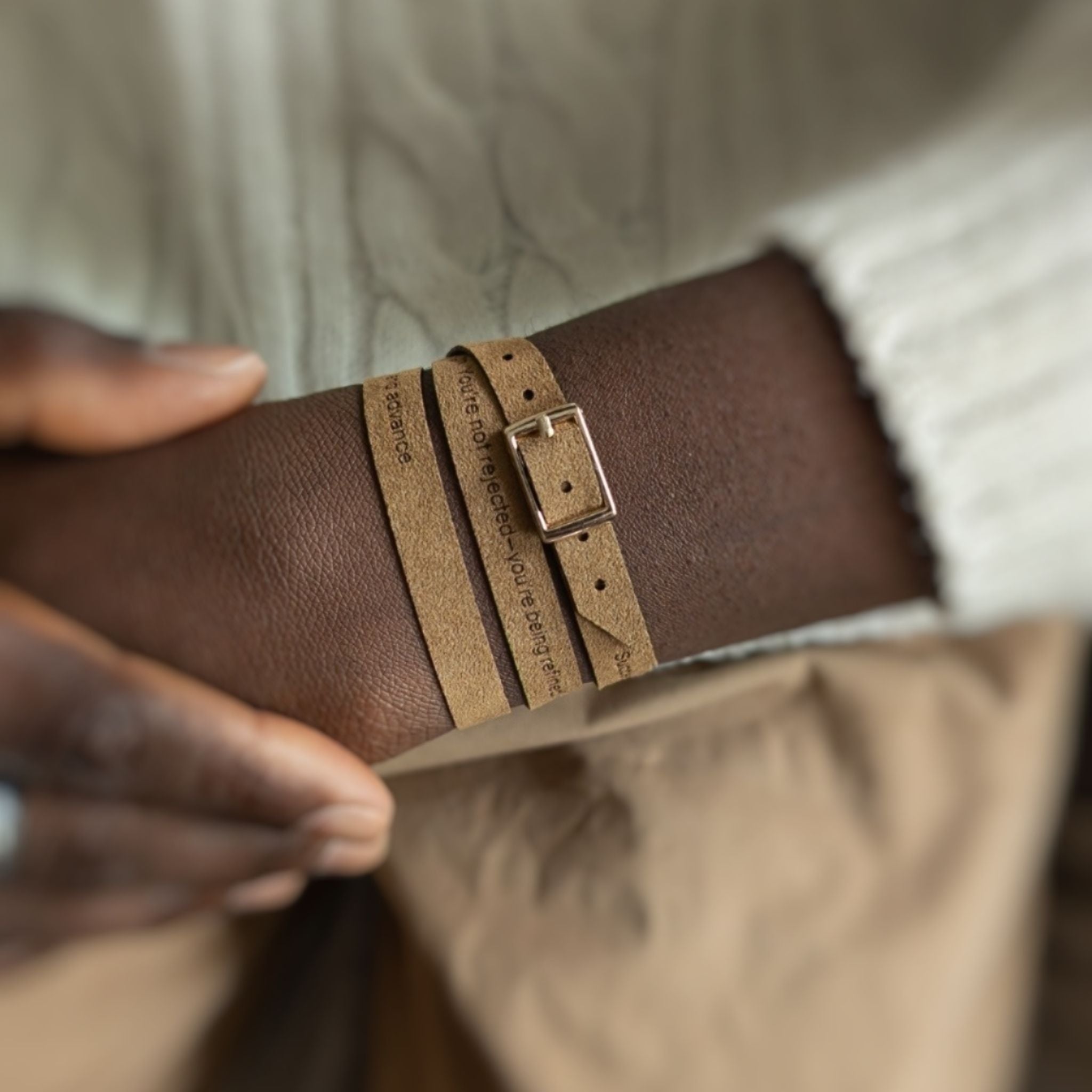 Minimalist Custom Engraved Bracelet with a Buckle, 9 mm / 0.35