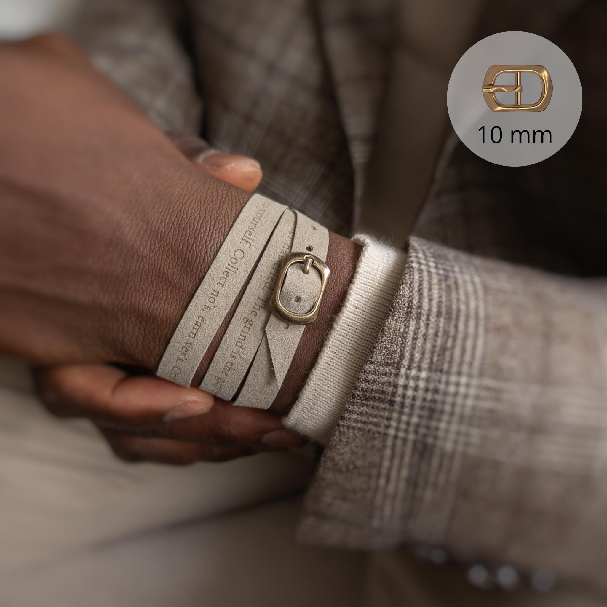 Classic Custom Engraved Bracelet with a Buckle, 10 mm / 0.4