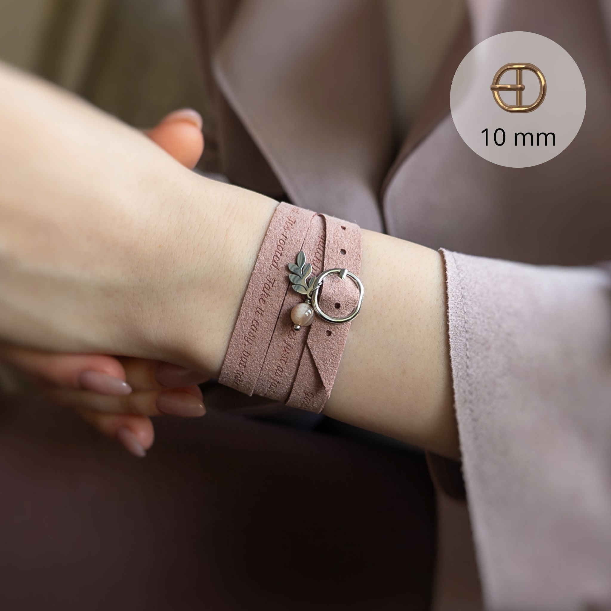 Elegant Custom Engraved Wrap Bracelet with a Clasp, 10 mm / 0.4