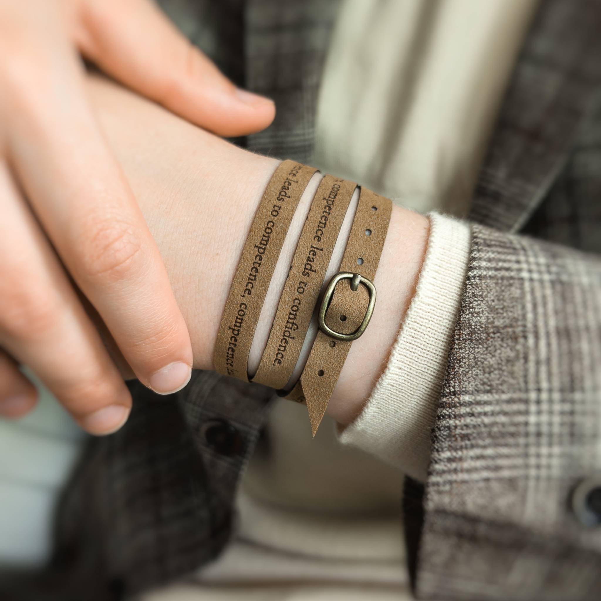 Sleek Custom Engraved Bracelet with a Buckle, 9 mm / 0.35