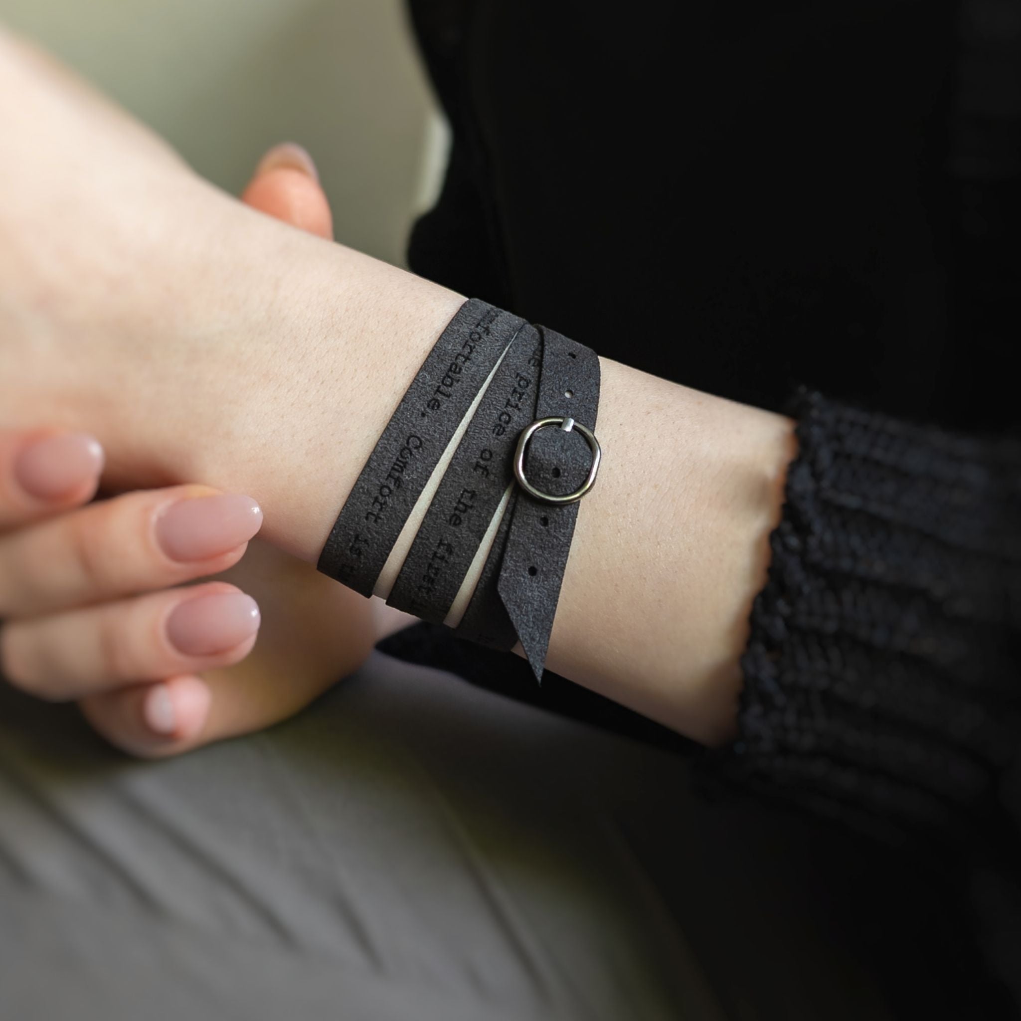 Elegant Custom Engraved Wrap Bracelet with a Clasp, 10 mm / 0.4