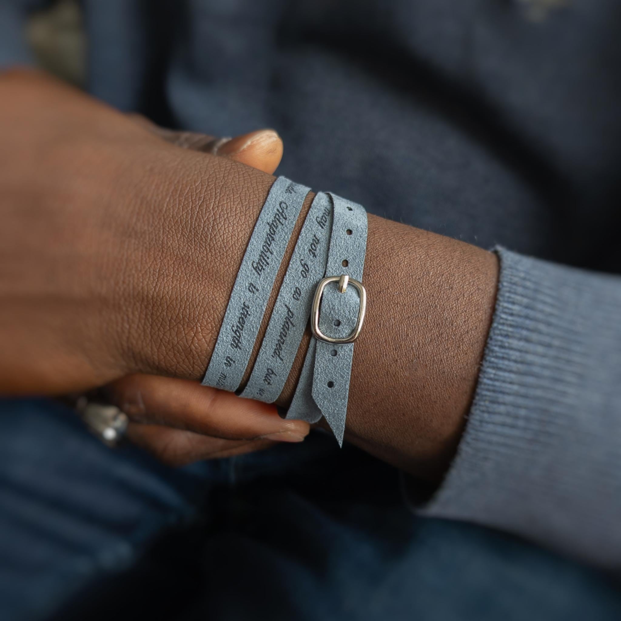 Sleek Custom Engraved Bracelet with a Buckle, 9 mm / 0.35