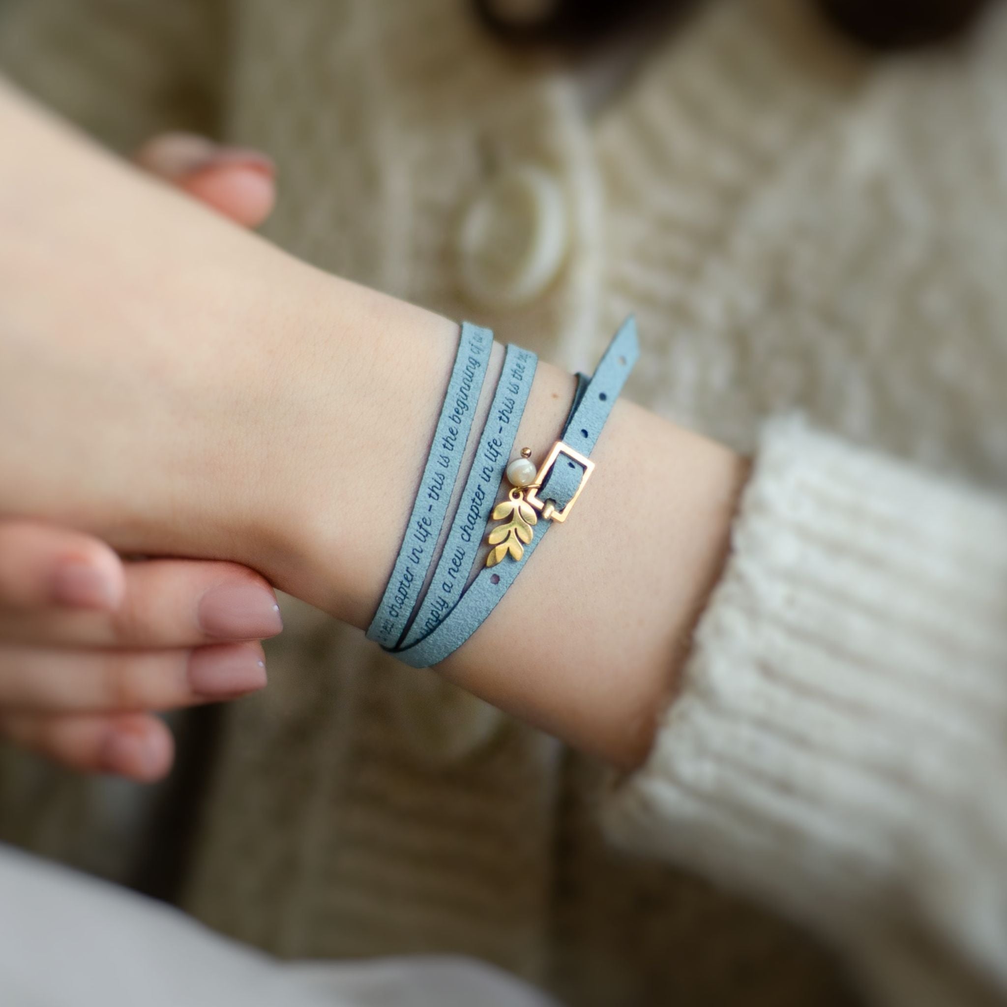 Thin Custom Engraved Wrap Bracelet with a Clasp, 5mm / 0.2